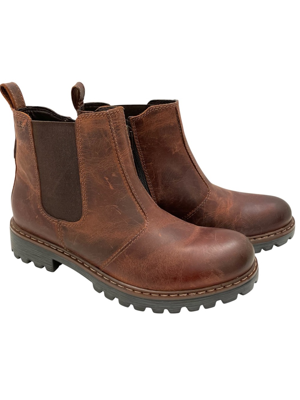 Josef Seibel Marta Chelsea Boots Womens 8 Brown Leather Rugged Distressed NEW 39